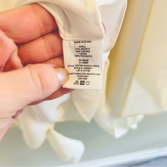 Theory Petteri-Rosina Crepe Draped Ivory Top Womens Size Medium Cream White - Picture 9 of 11